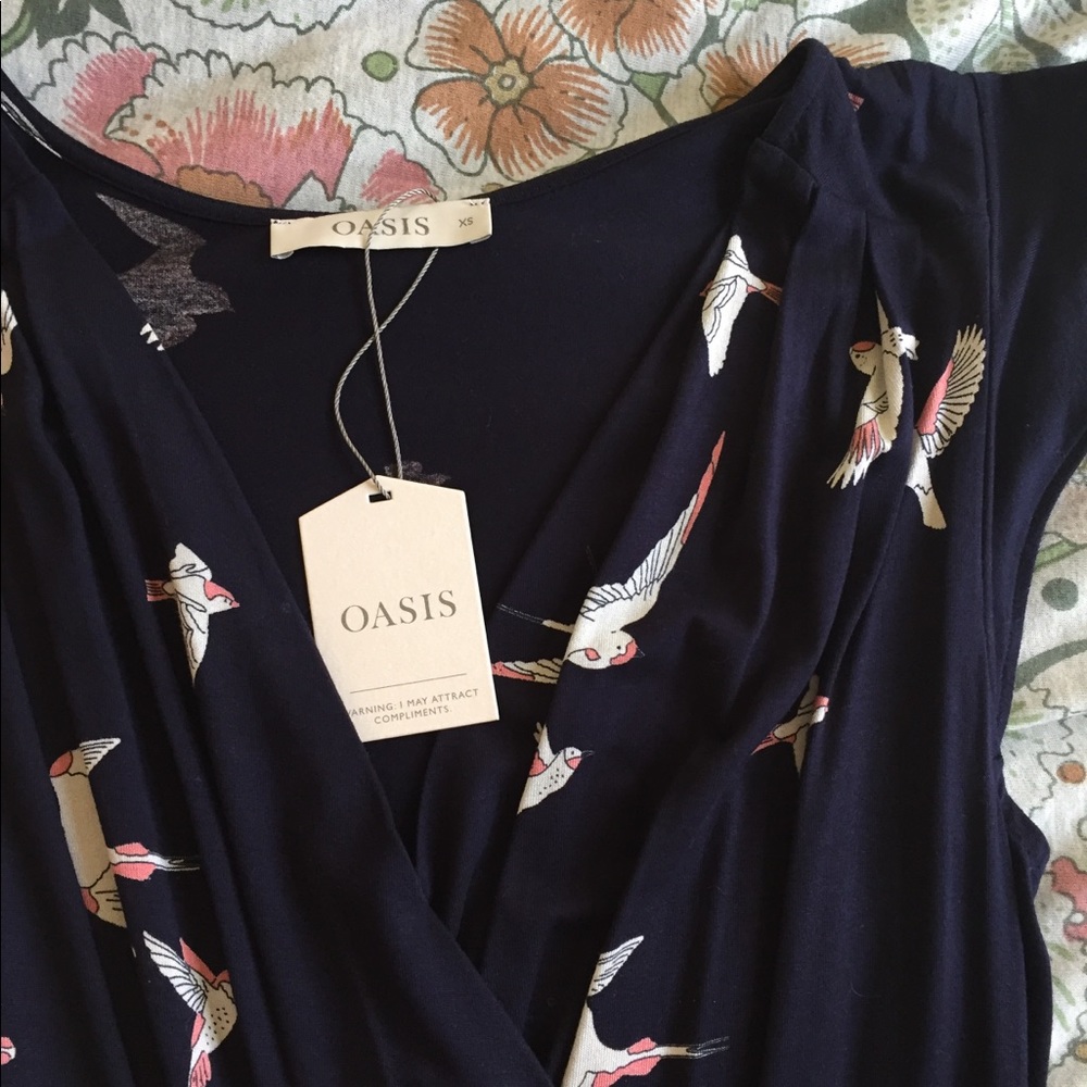 Oasis bird print dress size XSmall